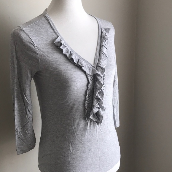 ⭐️CLEARANCE⭐️ J.Crew- "Drapey Ruffle Henley" Top! - Picture 3 of 7